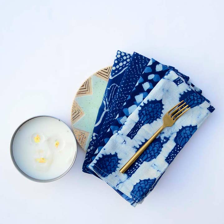 Ichcha - Wholesale Dinner & Cloth Napkin - Mix + Match Indigo Napkins