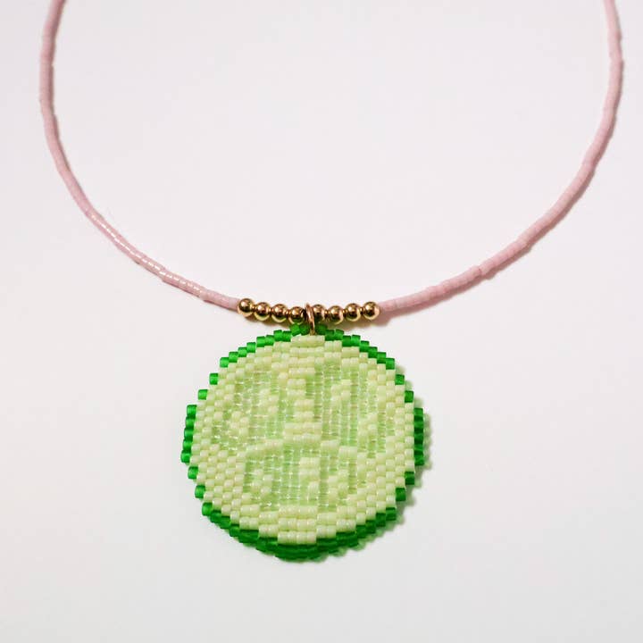 Cucumber Slice Necklace for wholesale by CLARAMING