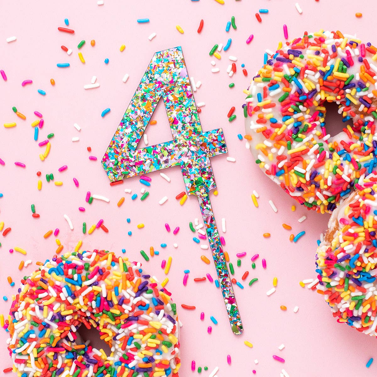 Taylor Elliott Designs – Großhandel Kuchen-/Cupcake-Topper – *IM ANGEBOT* Kuchendekorationen - 0 - 9 - Buntes Konfetti - 40 Stück6