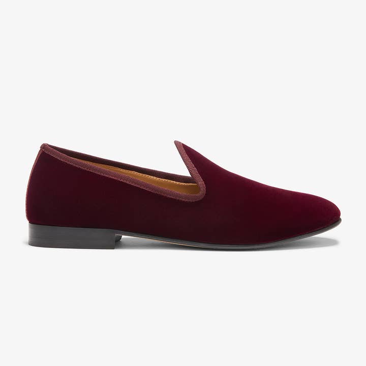 Men's Oxblood Velvet Slipper II for wholesale by Del Toro Shoes