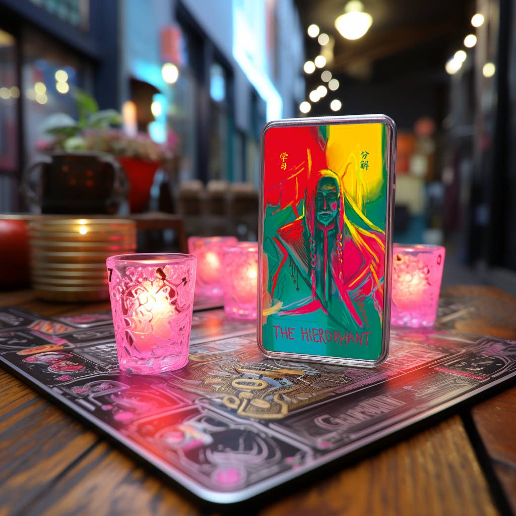 Darksynevyr – wholesale Tarot-kort – Darksynevyr Neon Tarot 78-kortslek, standardstorlek 120 x 65 mm6