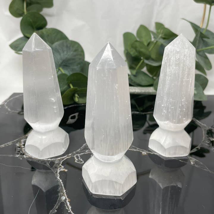 Crystal Deal· Wholesale – Engroshandel Spirituelle sten og krystaller – Selenit Tårn Punkt Scepter - 5 pr. parti1