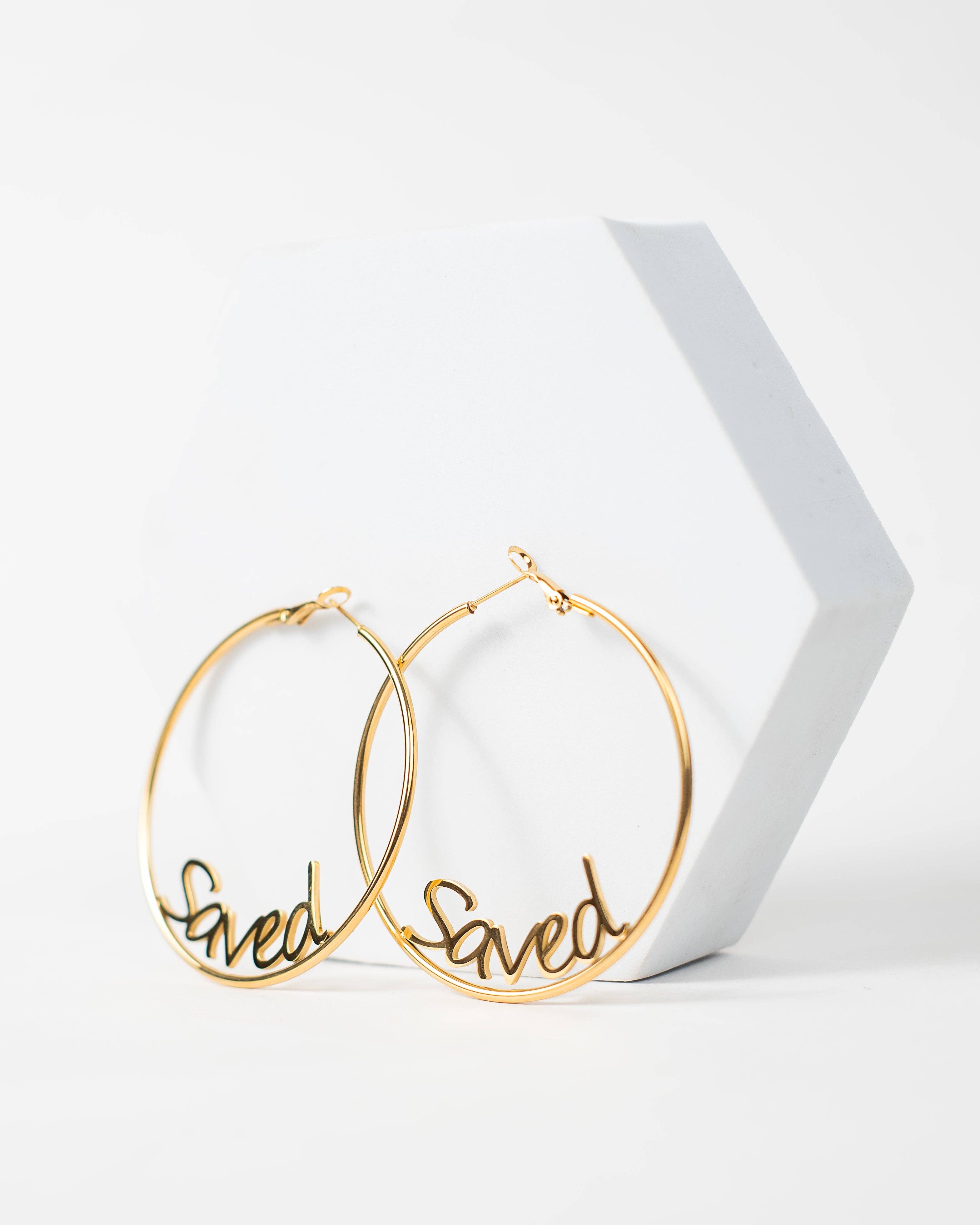 Adé & Grace - Wholesale Hoop Earrings - "Saved" Oversized Hoop Earrings5