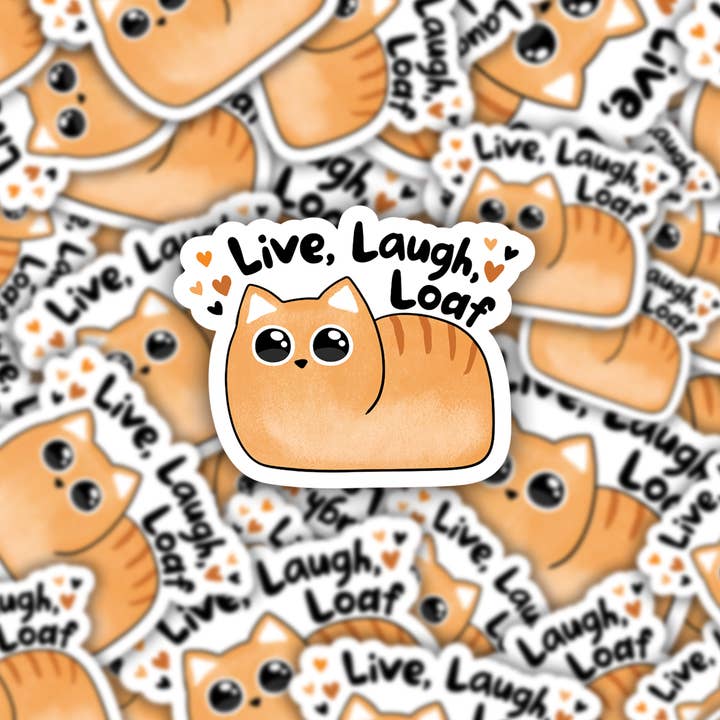 Grumpy Greetings Co. - Wholesale Sticker - Live, Laugh, Loaf Cat Sticker