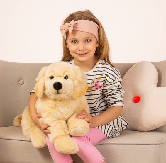 Teddy Hermann – wholesale Fyllda/plyschleksaker - Barn och baby – Liggande golden retriever mjukisdjur, 60 cm1
