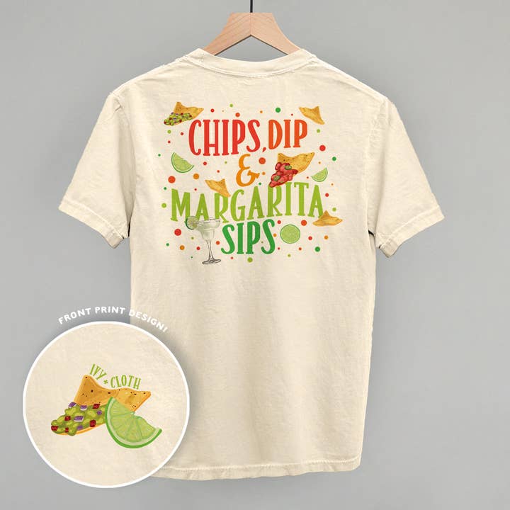Chips, Dip & Margarita Sips (Back Print) for wholesale by Ivy + Cloth