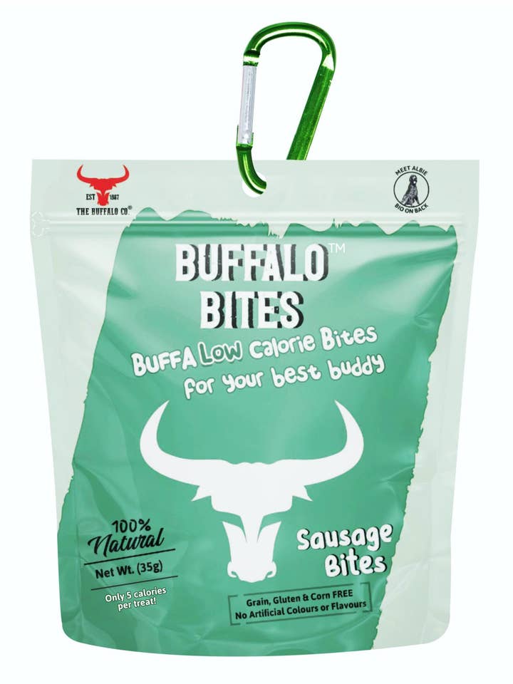 Sausage Bites- Buffalo Bite Training Treats for wholesale by The Buffalo Co.