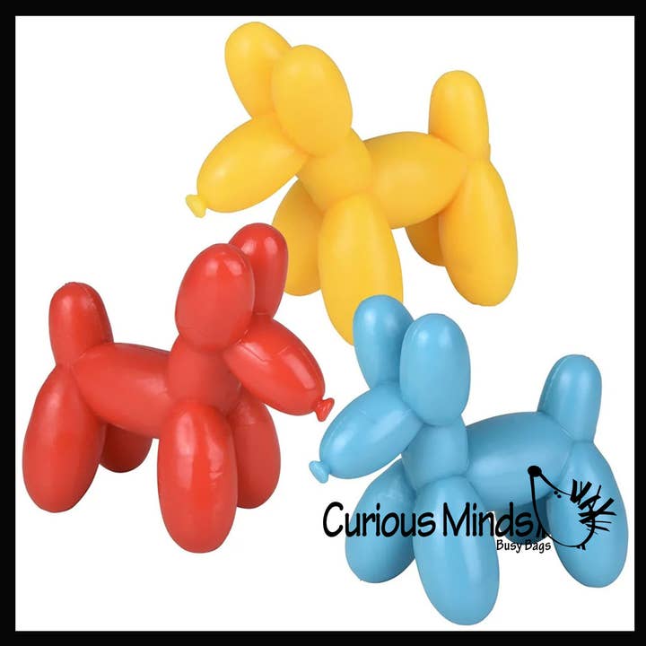 Curious Minds Toys – wholesale Fidget Toy - Barn – 1 mini ballonghund krispig sandfylld stressboll - söt kvadrat8
