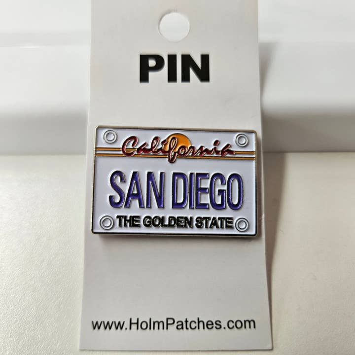 Happy Wood Products - Wholesale Lapel Pin/Button - SAN DIEGO CA License Plate lapel hat pin - Carded 0475-47085