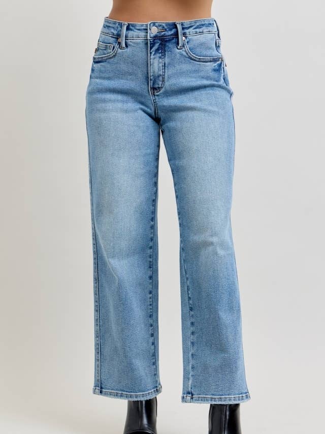 MR Petite Contrôle du Ventre Lavage Vintage Droit pour la vente par Judy Blue Jeans