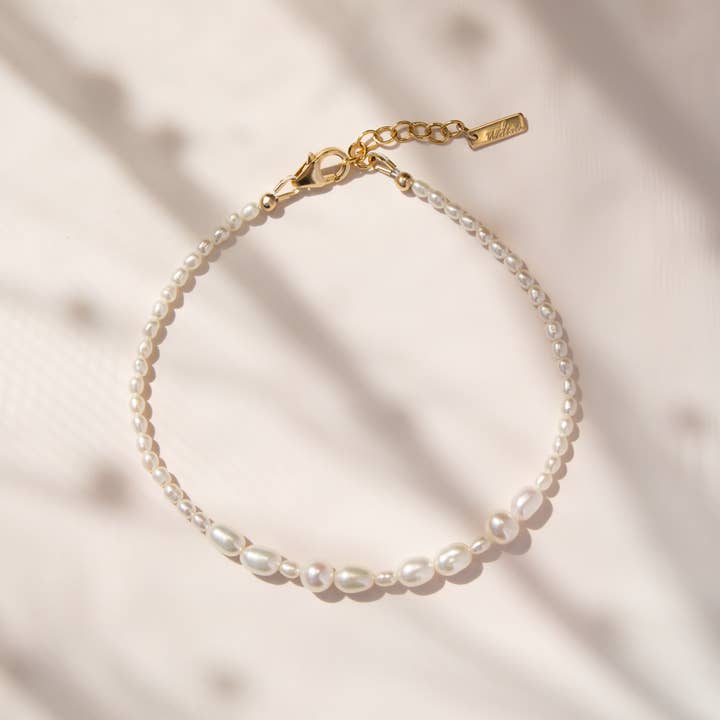 MAMA Morse Code Pearl Bracelet for wholesale by NOLIA Jewelry