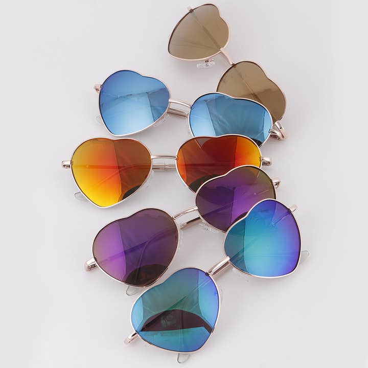 Multicolor Polarized Heart Sunglasses for wholesale on Faire