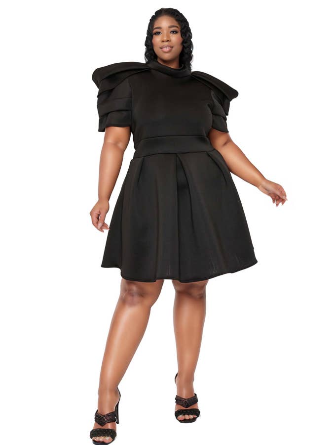 J2 FASHION - Wholesale Dress - Women's - Karina Neoprene Flare Dress