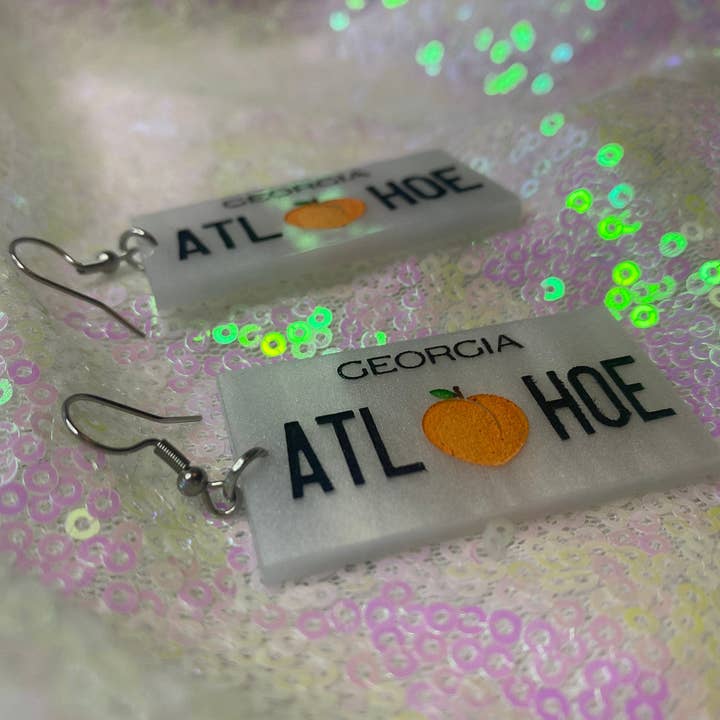 Quirky Bird - Vente Boucles d'oreilles pendantes - ATL HOE | Boucles d'oreilles plaque d'immatriculation de Géorgie | Personnalisables2