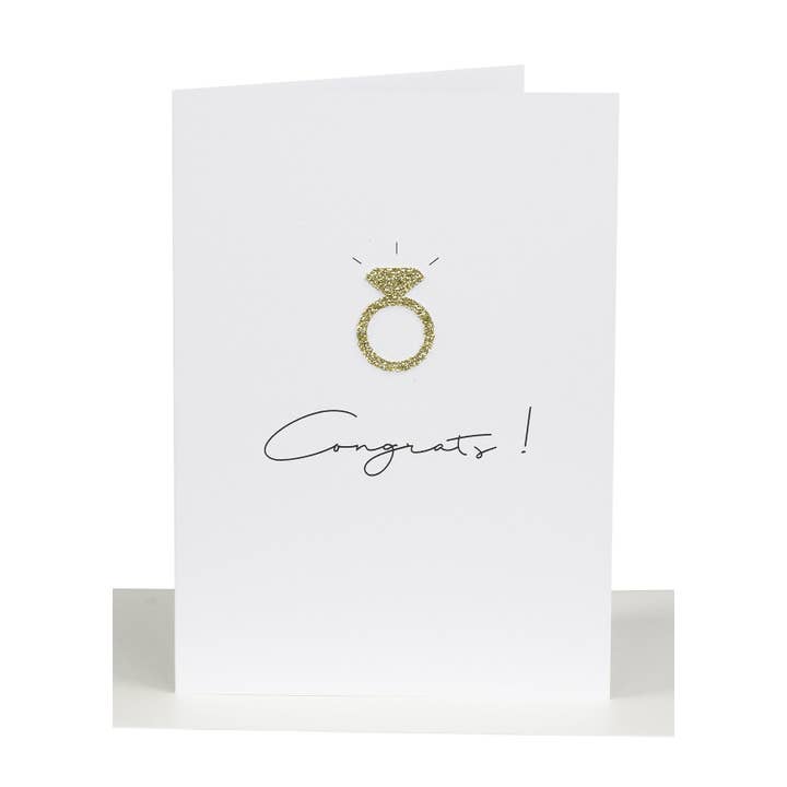 Cartão de Saudação Parabéns - Ring Glitter por atacado de Lil's Cards