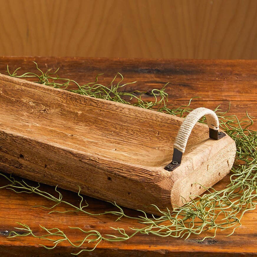 Your Heart's Content - Wholesale Decorative Tray - Wood Coffee Table Tray with Handles, Rustic Centerpiece2