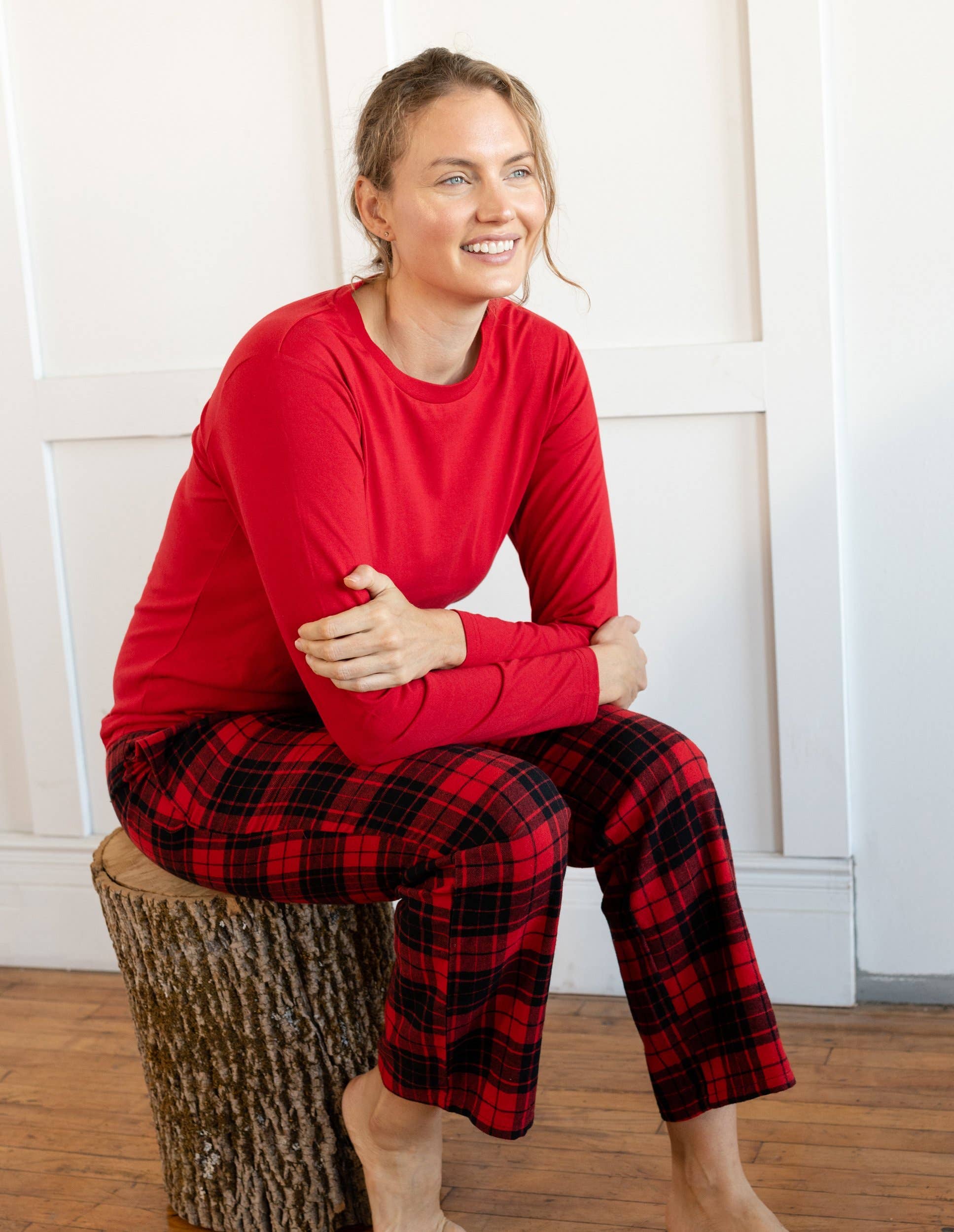 Leveret Pajamas - Vente Haut et bas de pyjama – femme - Pantalon deux pièces en flanelle en coton pour femmes7