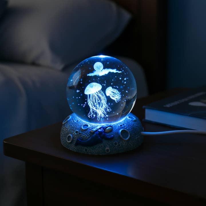 Colorful 3D Jellyfish Crystal Night Light Christmas Gift for wholesale by EP Design Lab