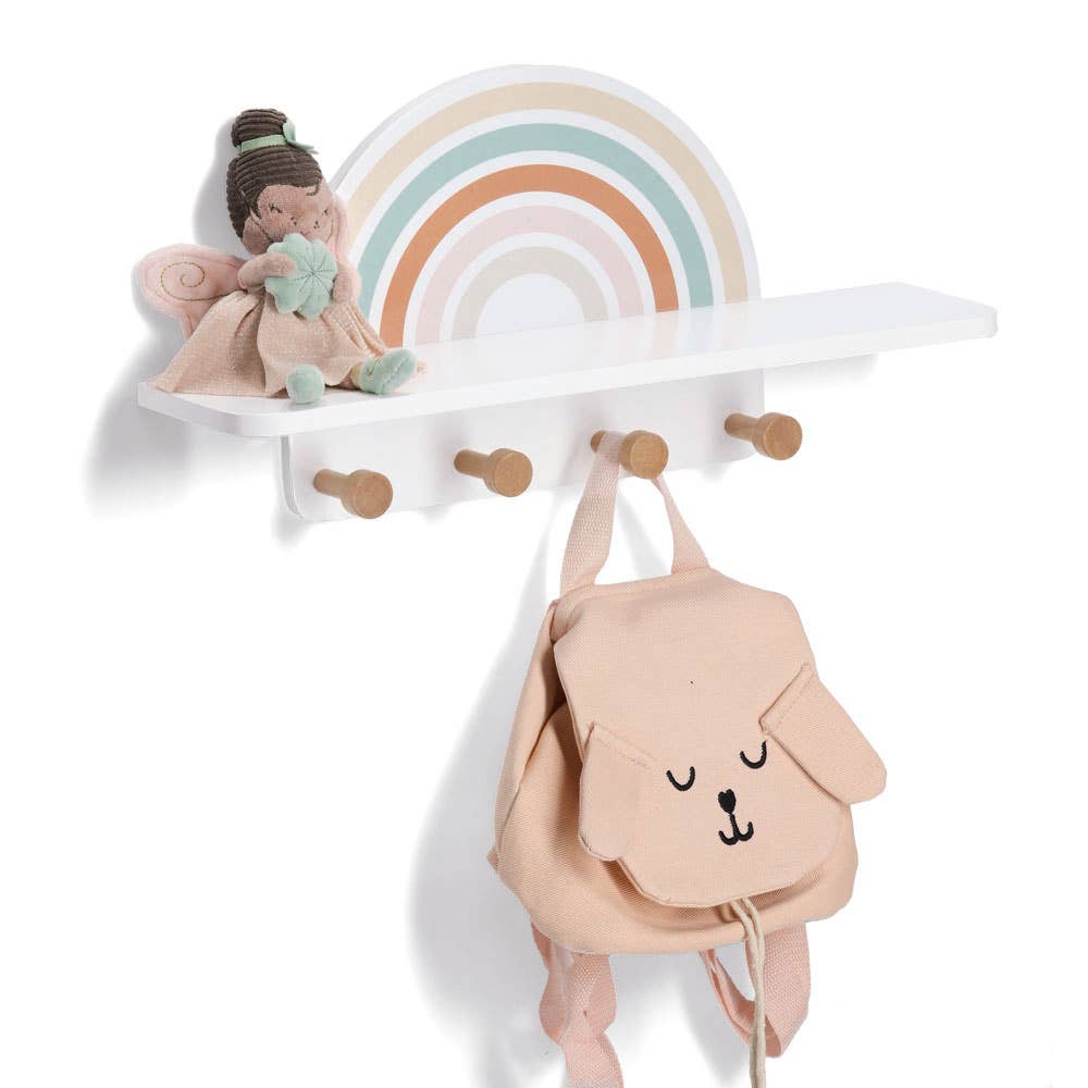 colorful Children's Wall Coat Rack "Rainbow", MDF/Pine for wholesale on Faire2