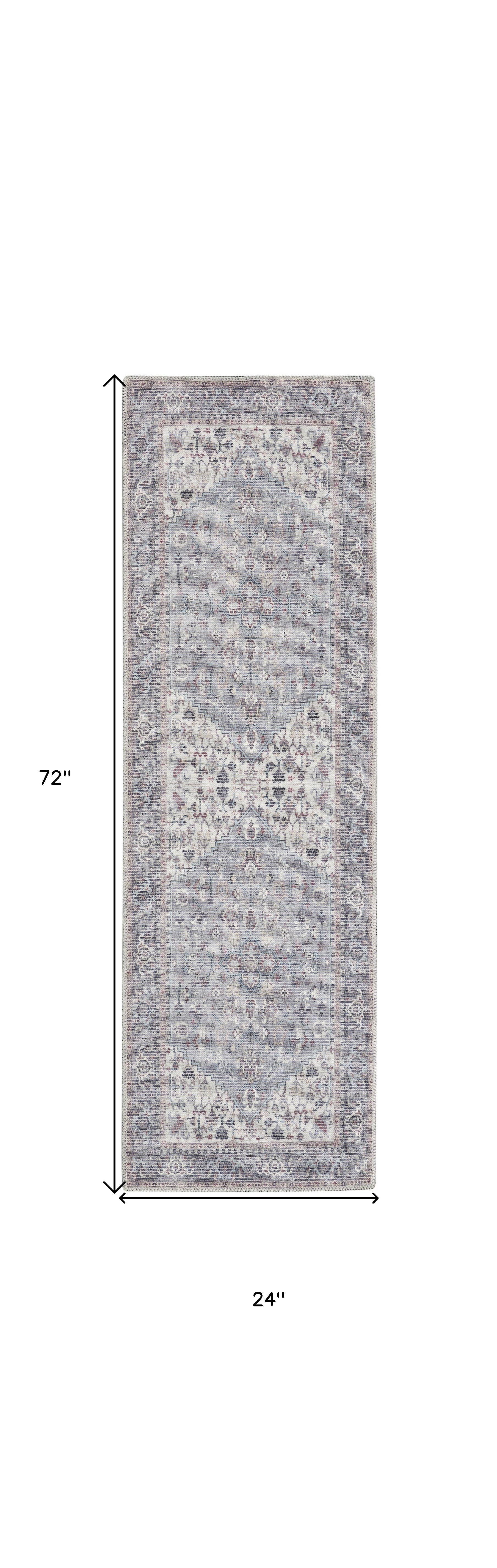 HomeRoots - Wholesale Runner Rug - 2' X 6' Grey Oriental Power Loom Distressed Runner Rug3