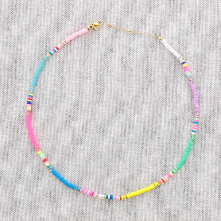 Fimo Colours Beaded Steel Necklace for wholesale by Sonata