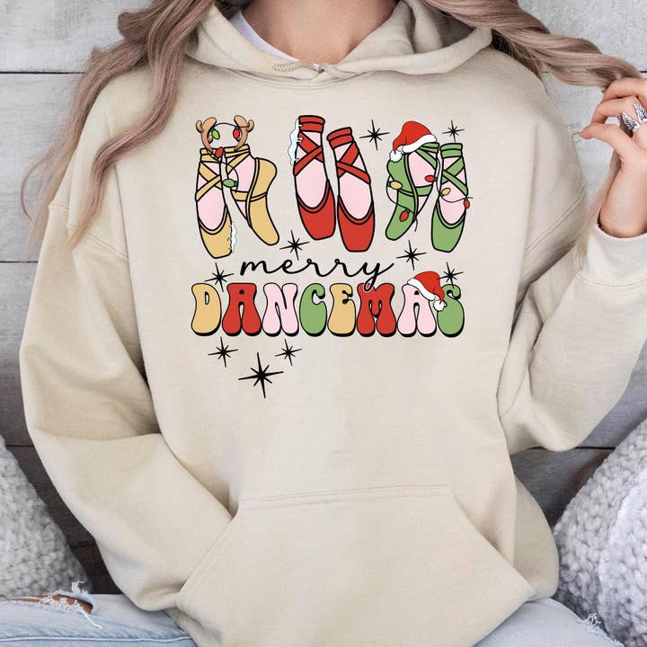 NVC Ecommerce LLC - Wholesale T-Shirt (Graphic) - Women's - Merry Dancemas Shirt, Ballerina Shoes, Dance Teacher Sweater3