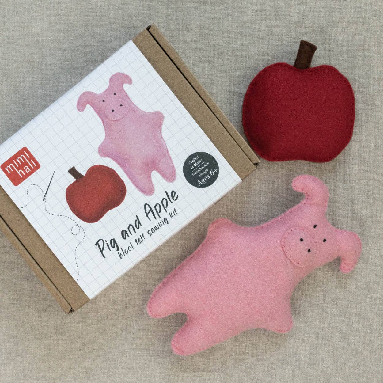 Mimihali - Wholesale Craft Sewing Kit - PIG and APPLE felt sewing kit for kids2