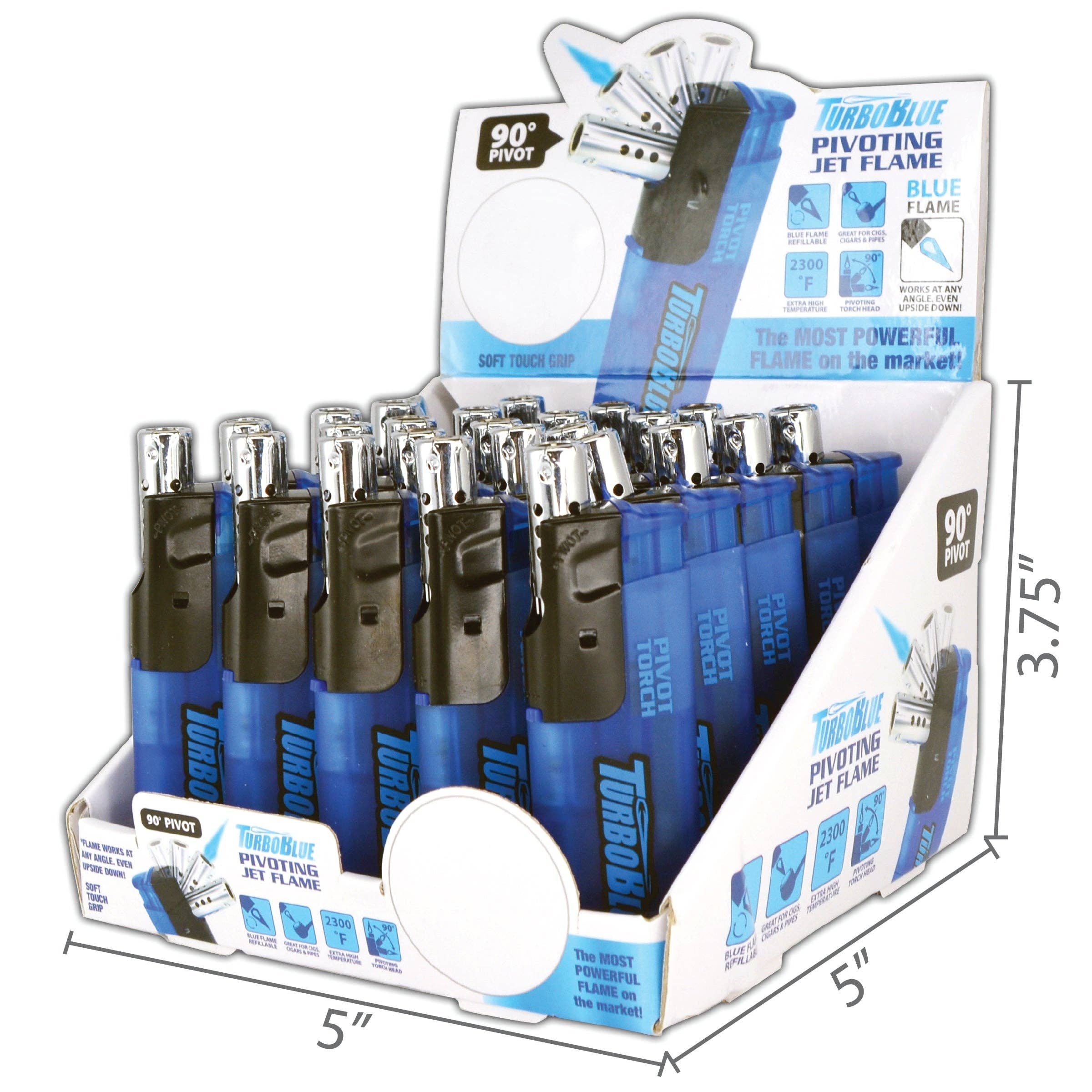 Torch Blue - Wholesale Lighter - Torch Blue Pivot Head Torch Lighter- 25/Display2
