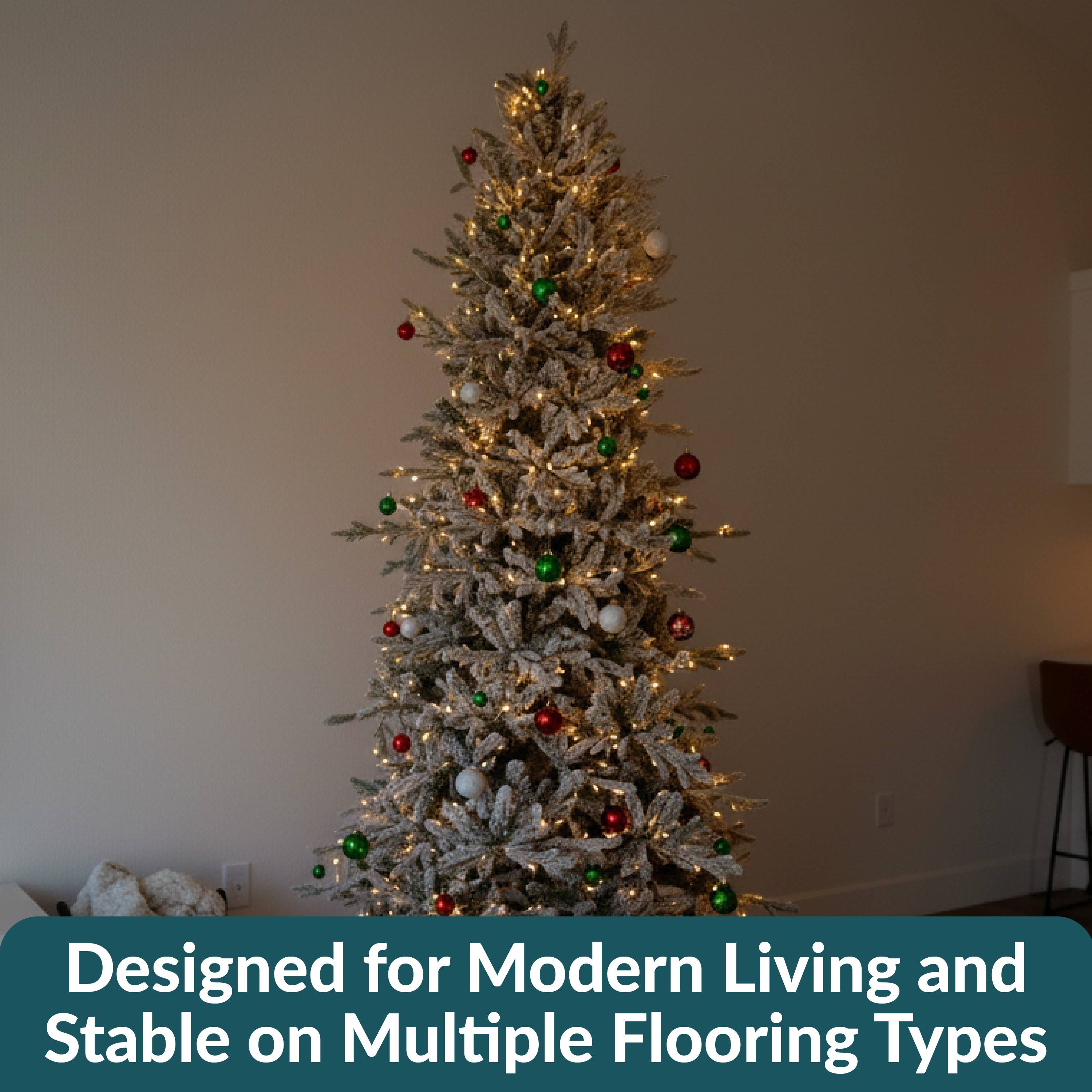 Sunnydaze Decor - Vente Sapin de Noël artificiel - Sapin de Noël artificiel d'intérieur non éclairé mince et majestueux de 8 pieds4