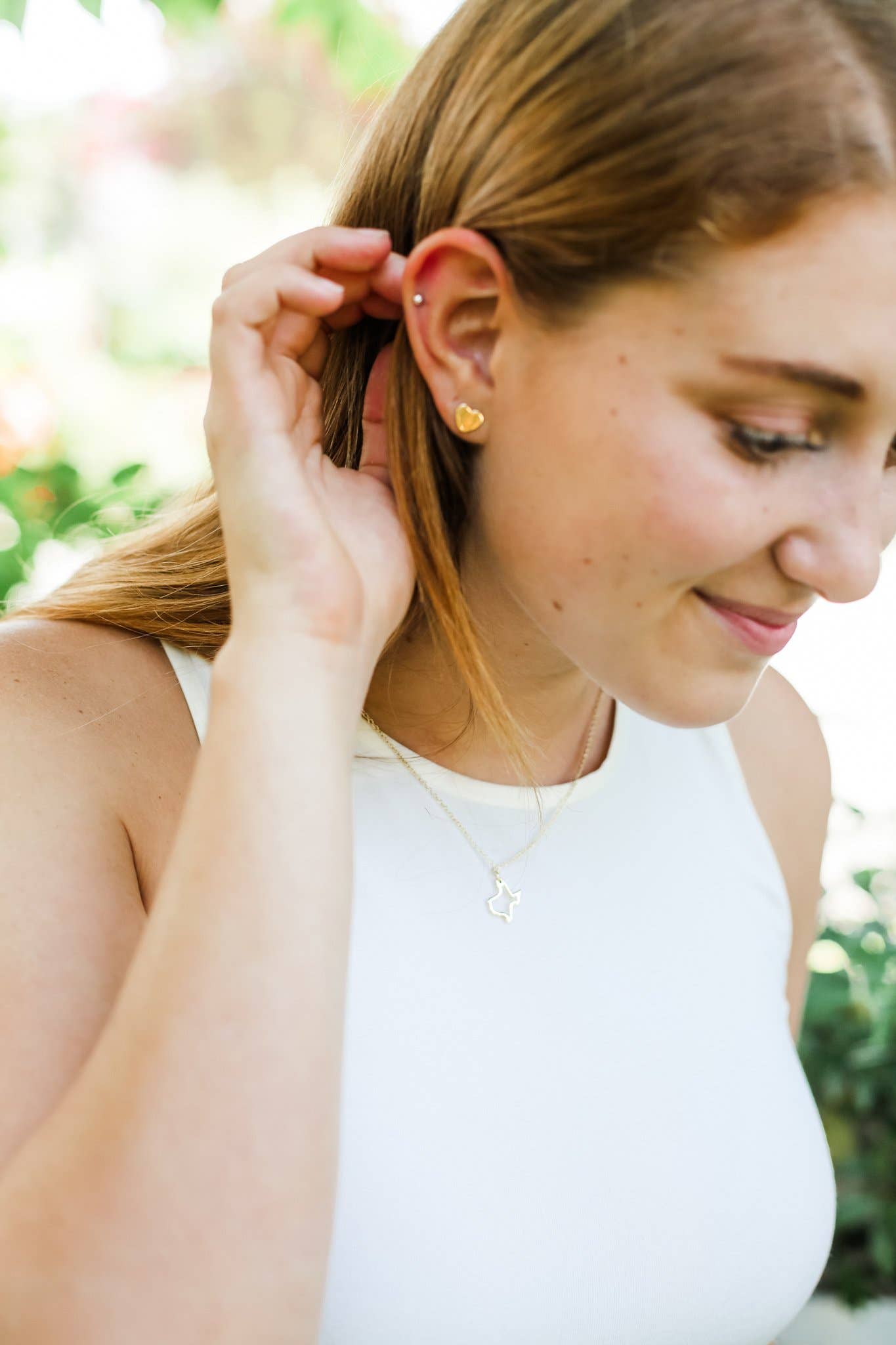 Lucky Feather - Wholesale Pendant/Charm Necklace - State Necklace - Gold - TEXAS3