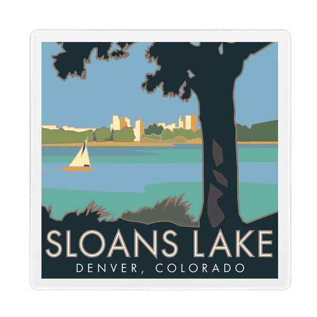 Sloan's Lake, Colorado - Coaster for wholesale by Travel Posters by M&W Design Co.