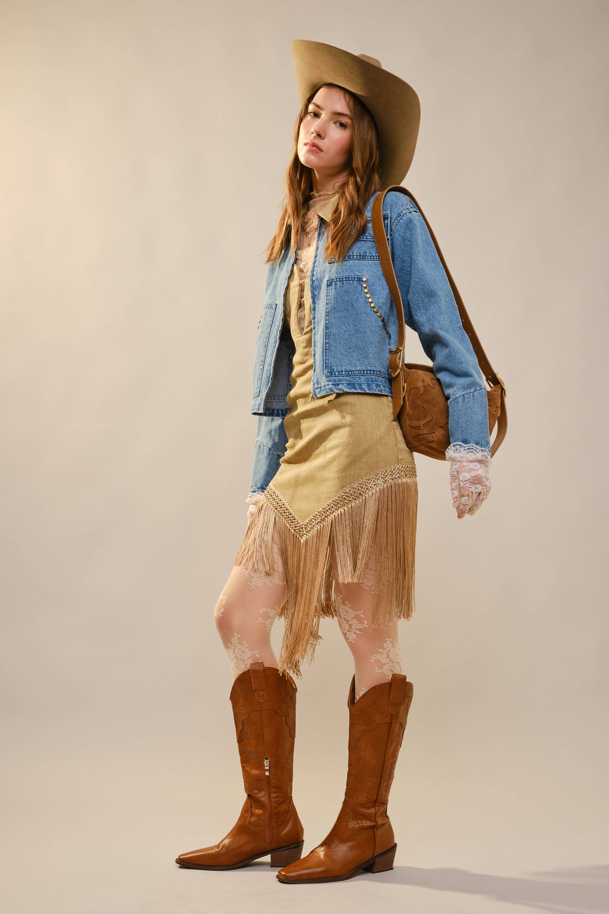 MED WASH 23687J Stud Trimmed Cropped Denim Jacket for wholesale on Faire5