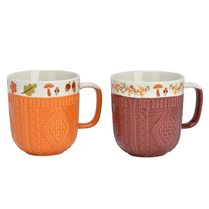 Beker van porselein oranje, 2-delig gesorteerd (B/H/D) 12x9x9 cm 350 ml voor wholesale door Wurm