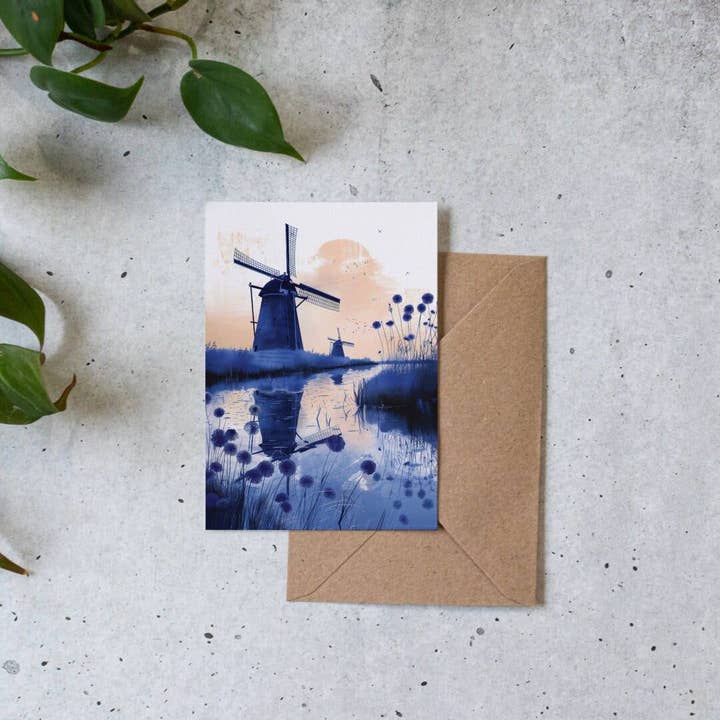 Botanopia USA - gifts , decor and cards for plant lovers - Wholesale Everyday Greeting Card - Dutch Windmills | Everyday Greeting Card | Dutch4
