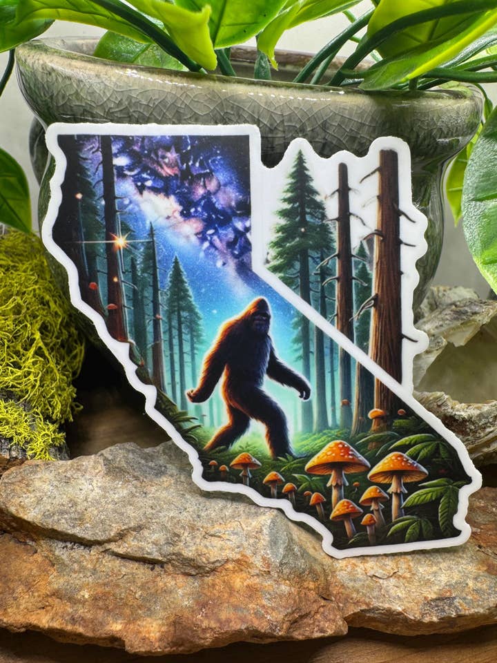 Californien Bigfoot Galaxy Forest Vinyl Vandtæt Klistermærke for engroshandel hos California Dreaming Co