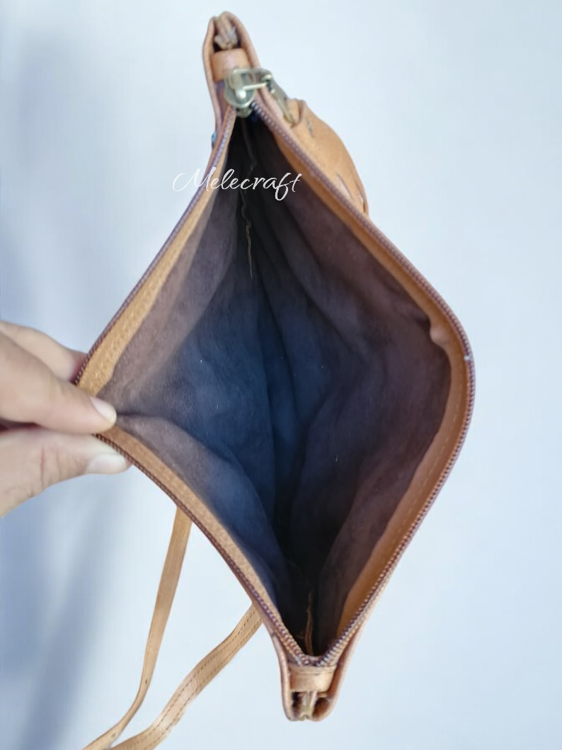 Melecraft - Venta al por mayor Bolso con correa - Mujer - Bolso de hombro artesanal marrón con tachuelas de piel4