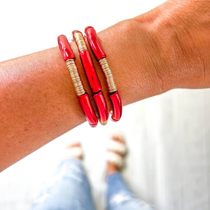 Savvy Bling - Wholesale Beaded Bracelet - Metallic Tube Bracelets117