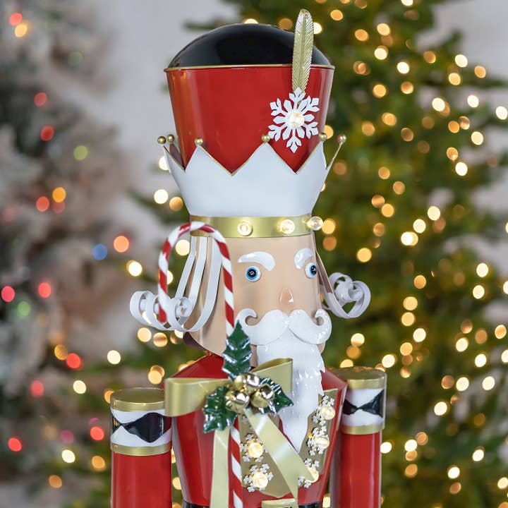 Zaer Ltd. International - Wholesale Holiday Nutcracker - 61" Tall Iron Nutcracker with LED Lights- 3 Options