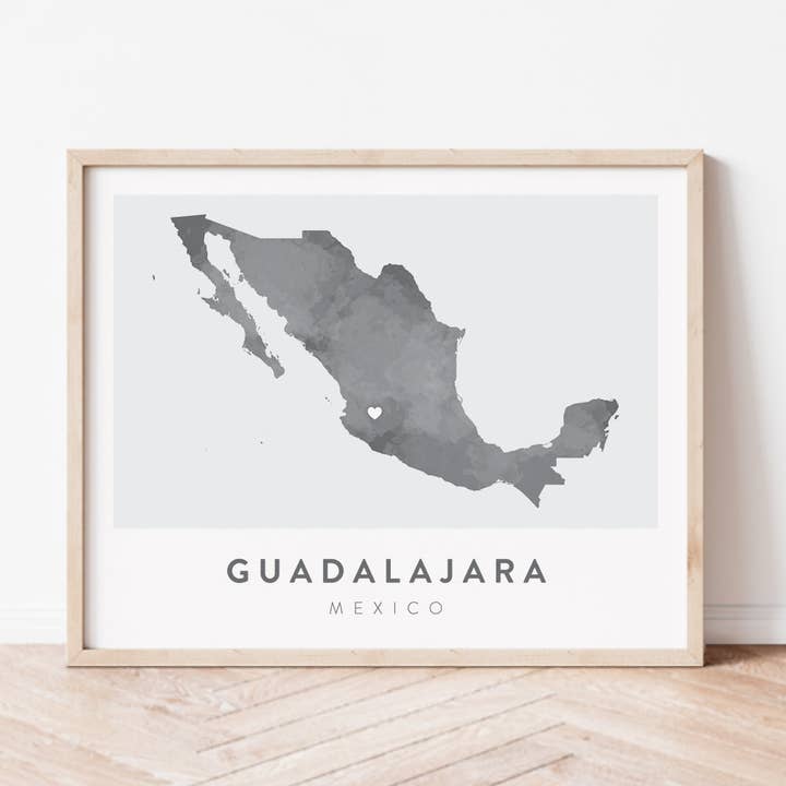 Mappa di Guadalajara, Messico per la vendita all'ingrosso da parte di Backstory Map Co.