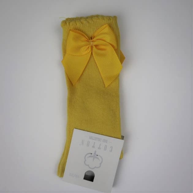 Cotton Socks - Wholesale Socks - Baby - MA101 HIGH SOCK CHILD WITH GROSGRAIN BOW 100% COTTON0