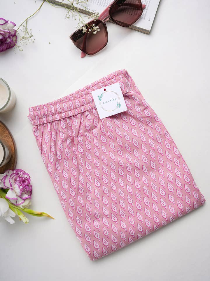 Zillajee - Wholesale Sleepwear Bottom - Women's - Cotton Pajama Pants Women - Blush Forest3