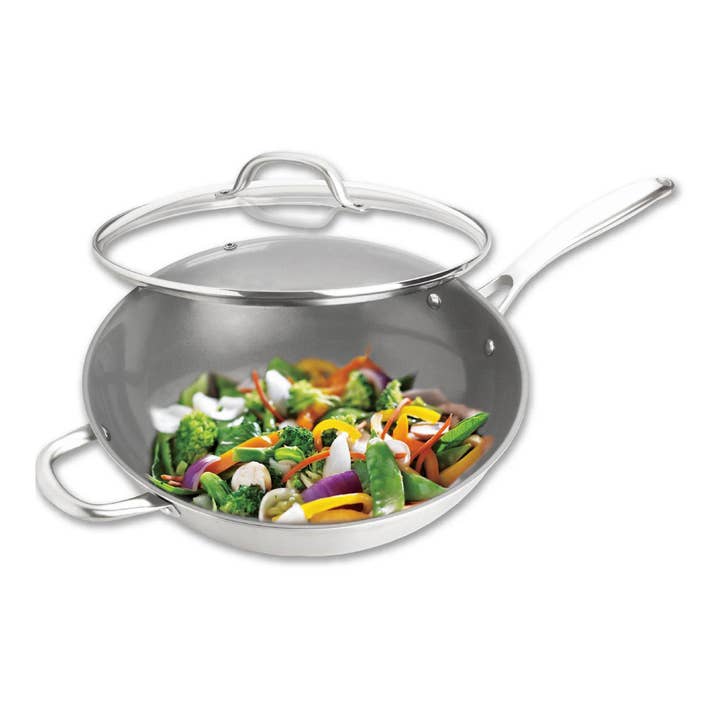 Tri-Ply Stainless Steel Wok Set for wholesale by Gourmet Edge