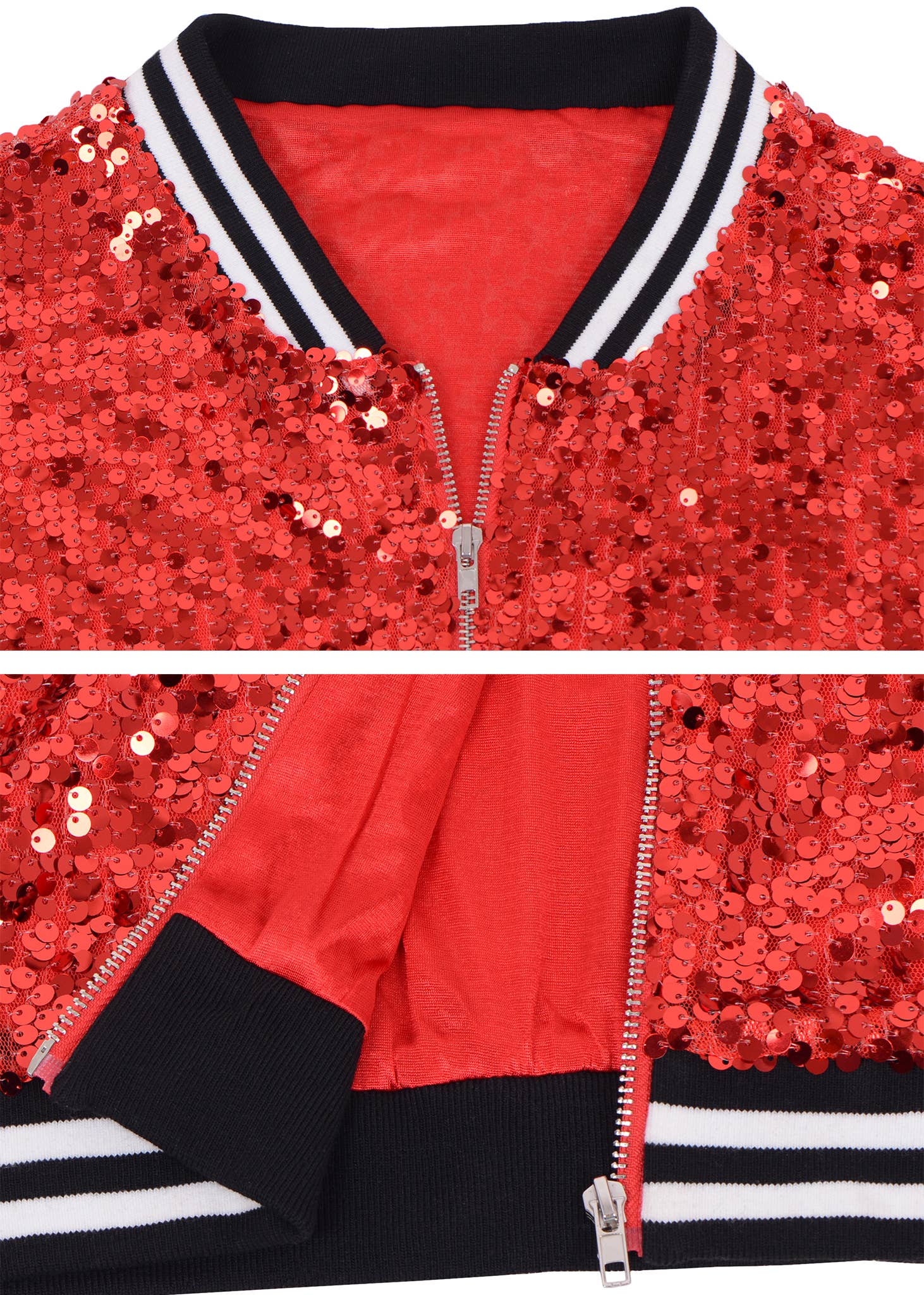 Anna Kaci Wholesale - Wholesale Bomber Jacket - Women's - Plus Size Sequin Bomber Jacket70