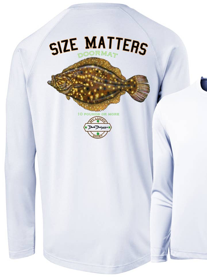 Camiseta de Manga Larga para Hombre Performance Size Matters Flounder para venta al por mayor de David Dunleavy