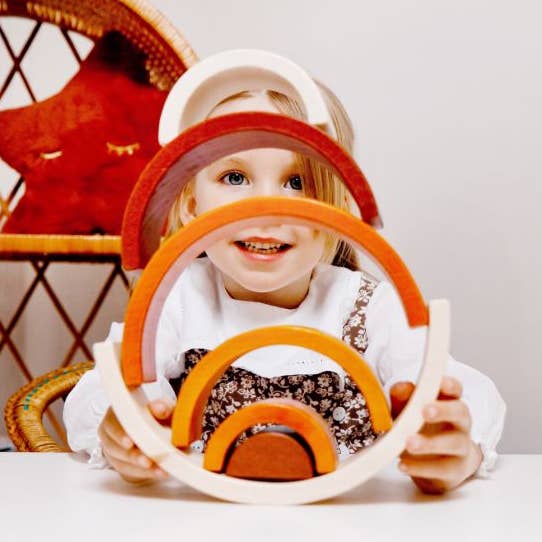 Natural Stacking Rainbow for wholesale by Bigjigs Toys