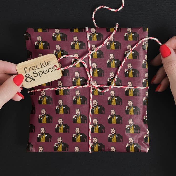 Leo Meme Gift Wrap for wholesale by Freckle and Specs