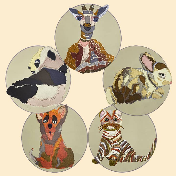 Wipeable Vinyl Kid's Placemat -Animal Placemats - Set of Five for wholesale by QuirkyDigs