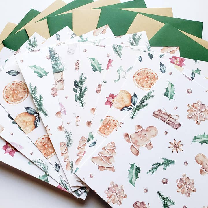 Cozy Holidays Card Set - Set of 10 for wholesale by Lucky Dog Design Co.