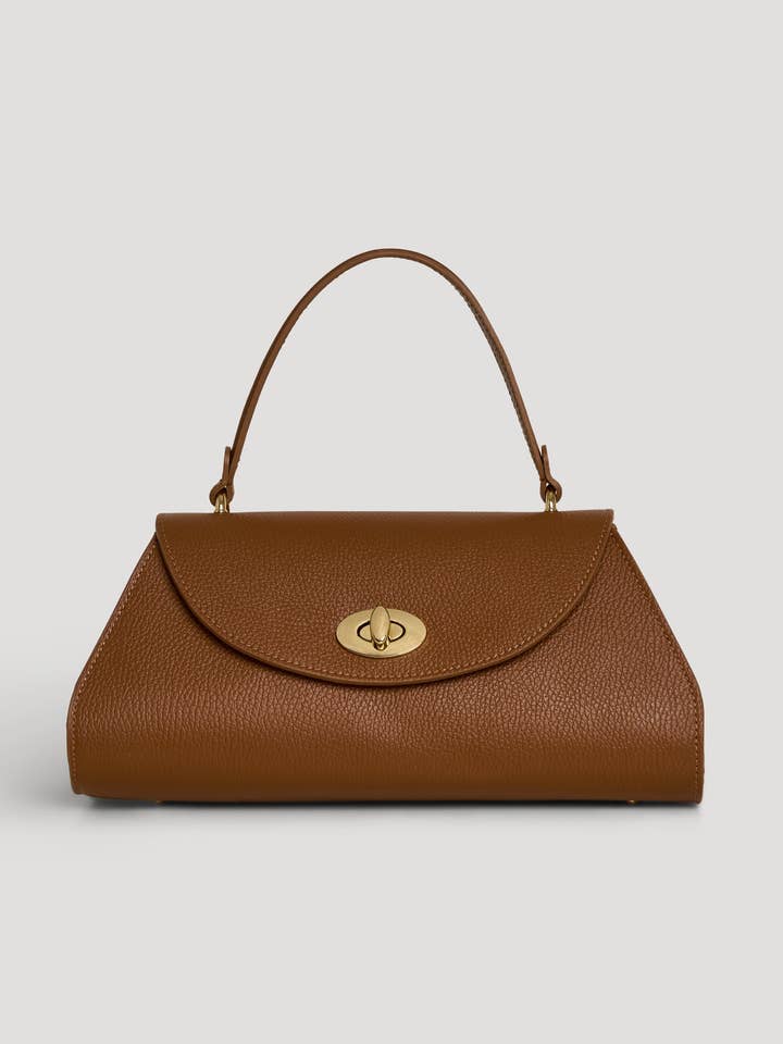 Bolsa Florence em Couro Togo Castanho por atacado de Voemièn