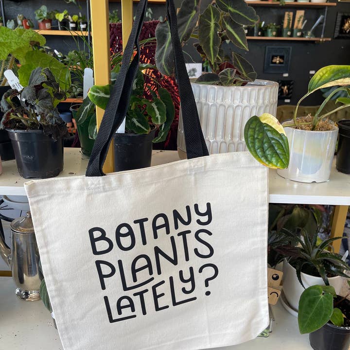 Botaniske planter på det seneste? Bomuld lærred Tote for engroshandel hos Crafts At Stake